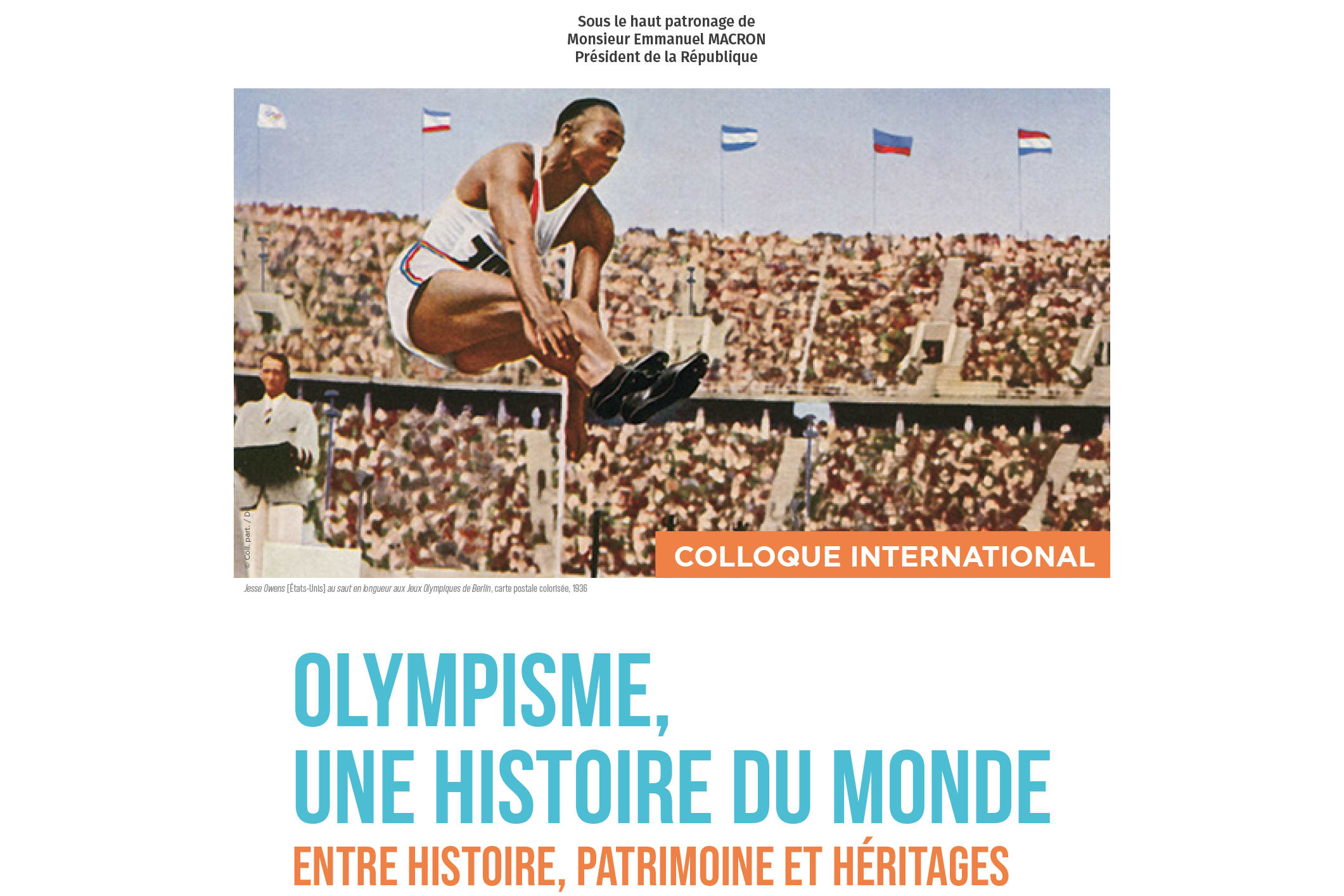 Colloque « Olympisme, une histoire du monde entre histoire, patrimoine et héritages »