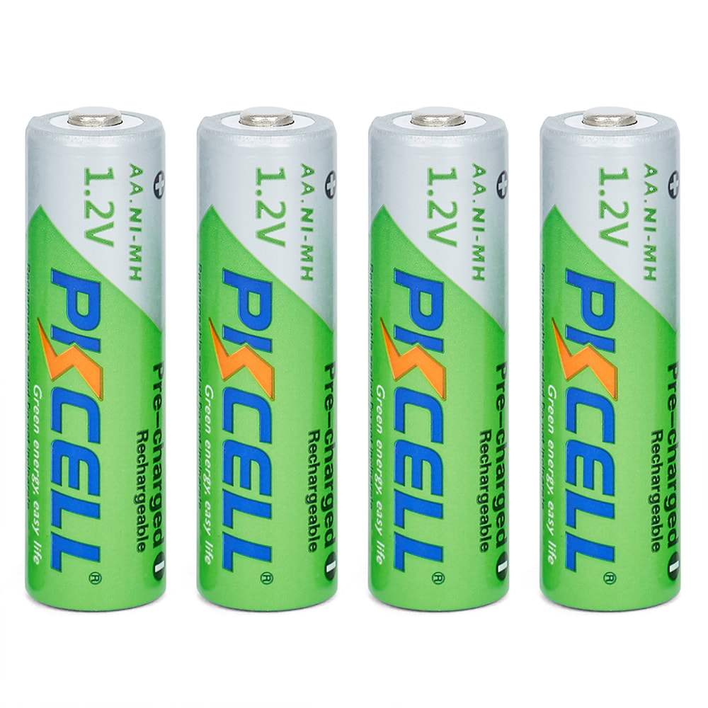 PKCELL Four-pack AA Rechargeable Batteries