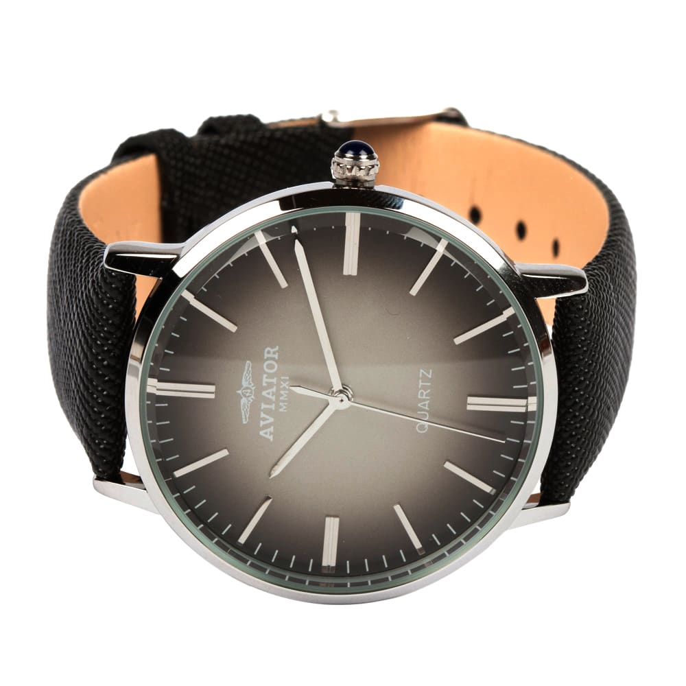 Aviator Genuine Leather Analogue Watch