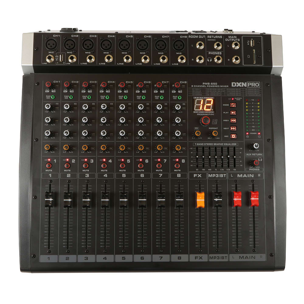 Dxnpro 8Channel Powered Mixer Shop Now