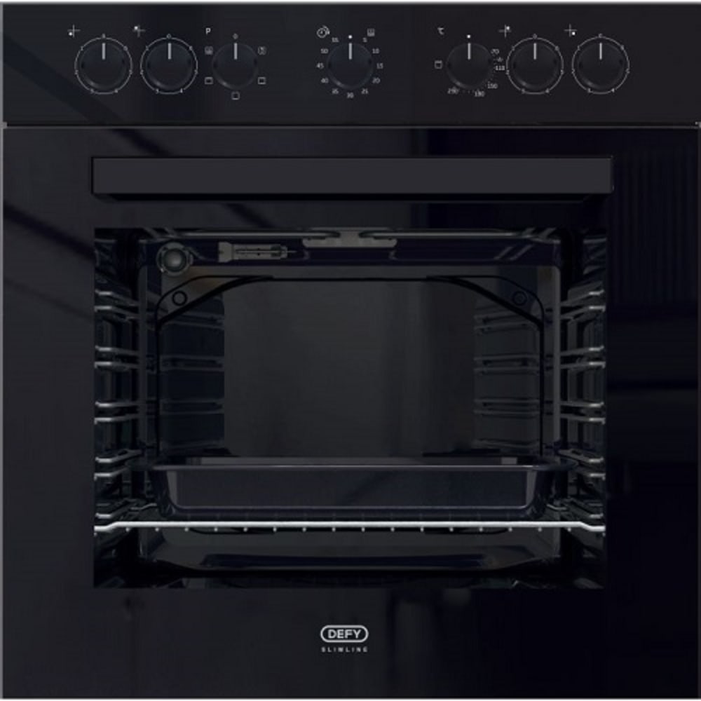 Defy 59.9CM SLIMELINE BLACK GLASS OVEN (600U)
