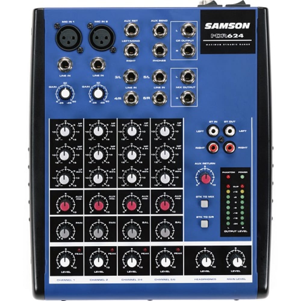 SAMSON 6CH DJ LINE MIXER (MDR624)