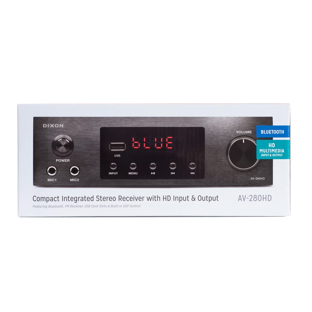 Dixon Compact Integrated Stereo Receiver with HDMI Input & Output 