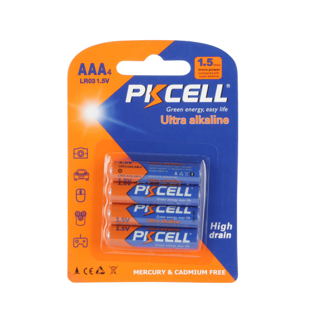 PKCELL Four-Pack AAA Alkaline Batteries