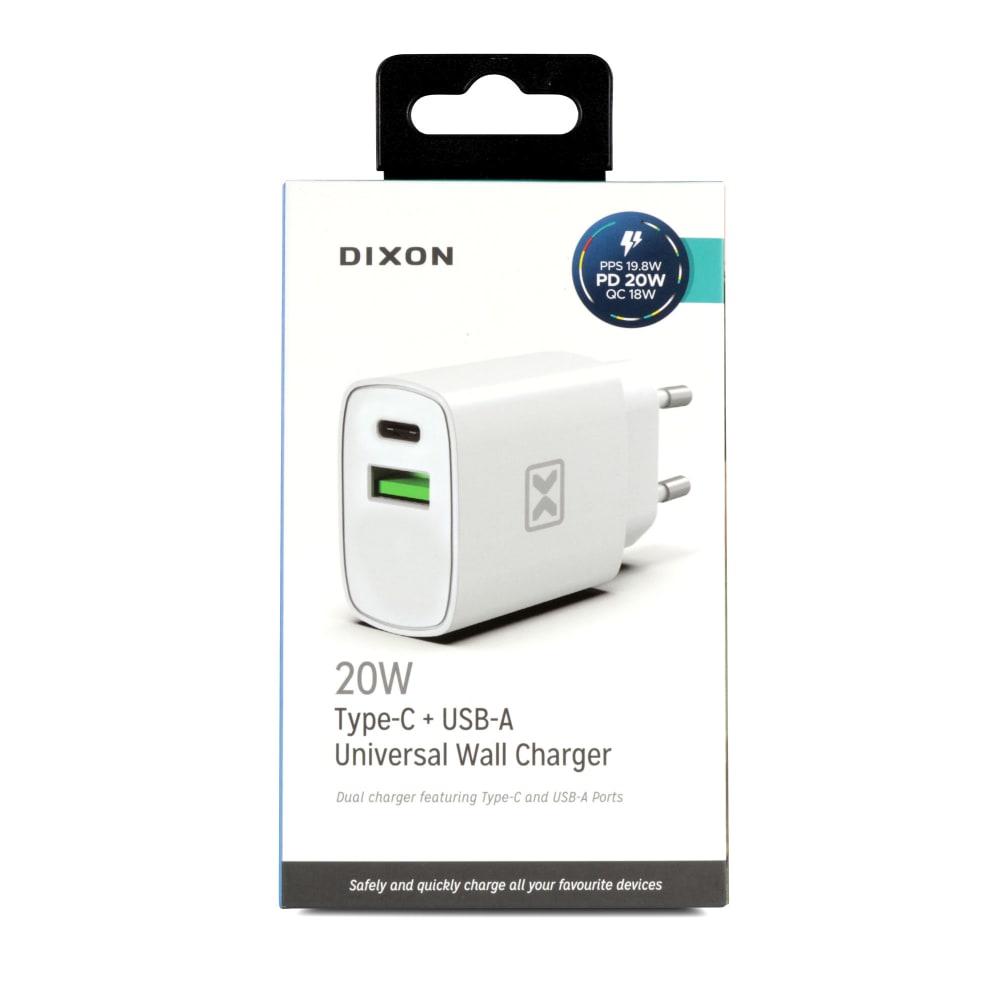 Dixon Dual Type-C & USB-A Wall Charger