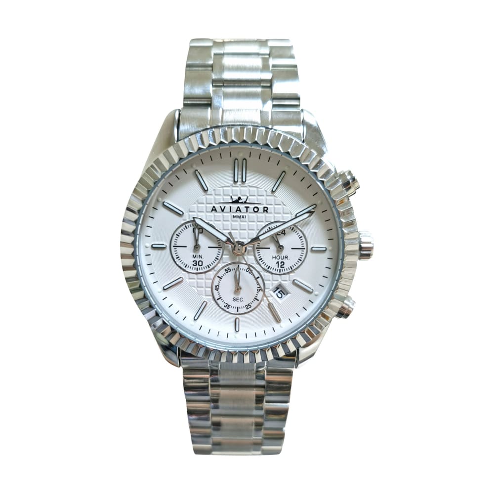 Aviator Stylish Watch with Steel Band