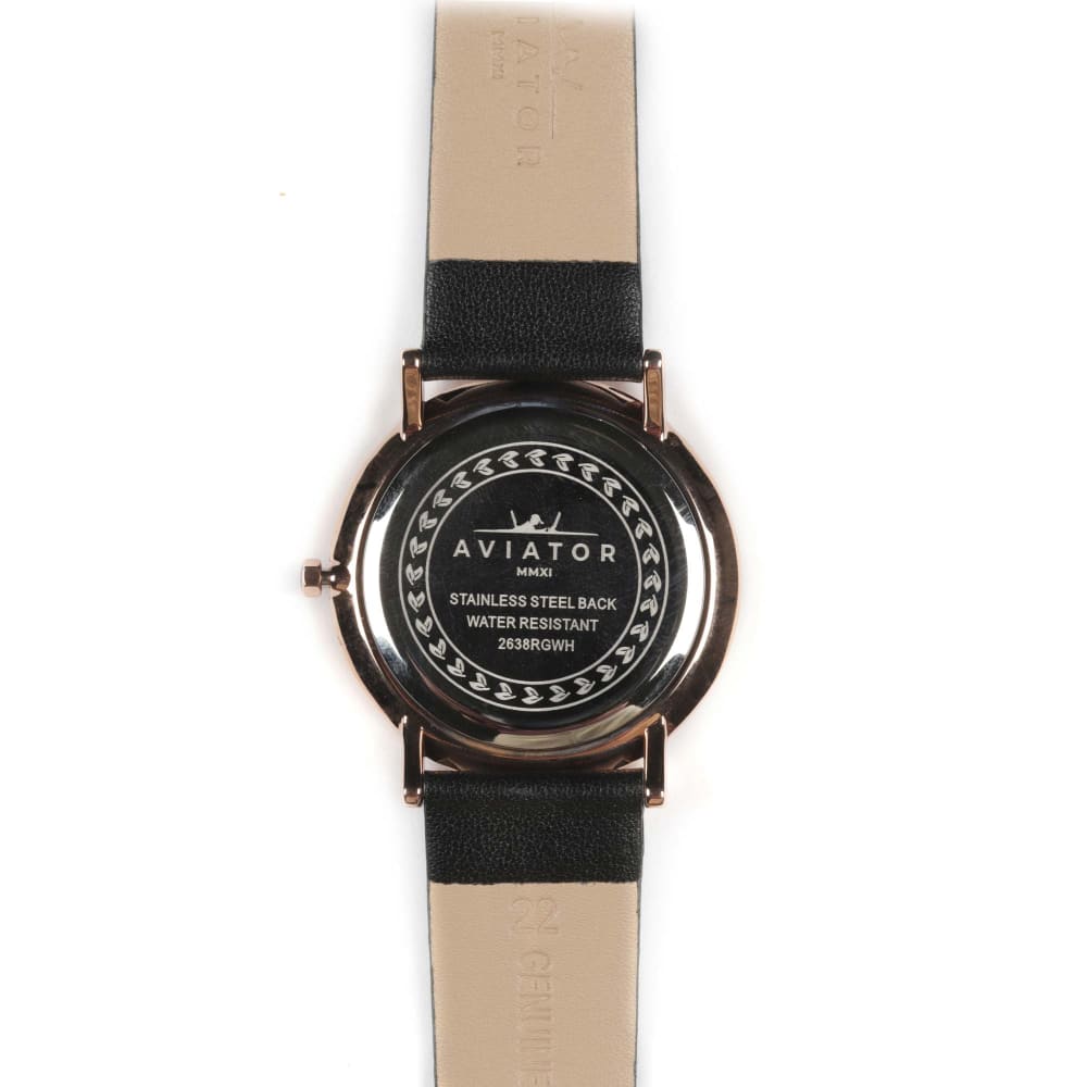 Aviator Stylish Watch with Black Strap