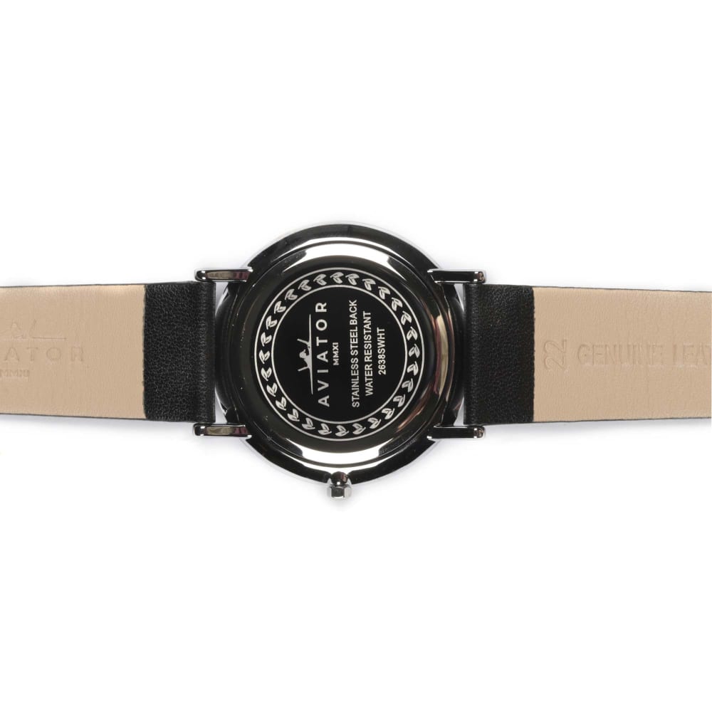 Aviator Stylish Watch with Black Strap 