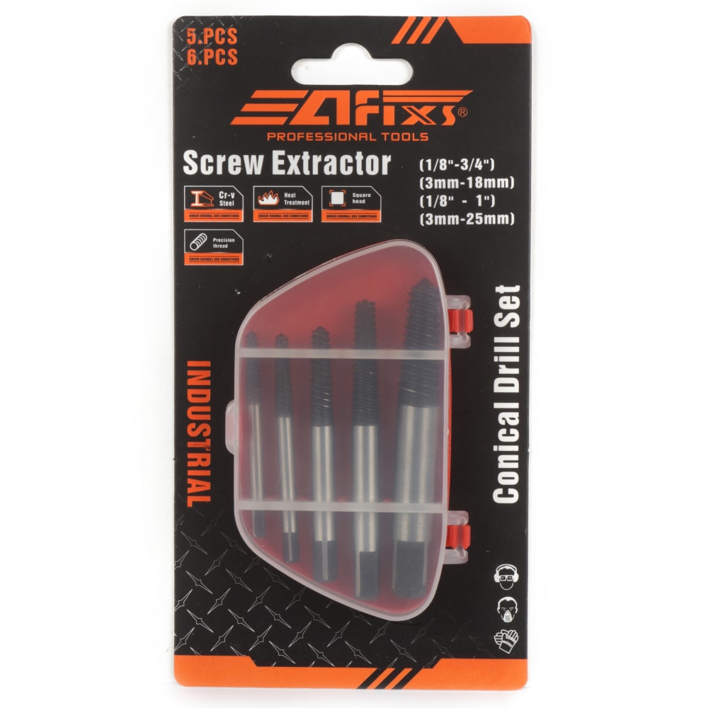 Afixs 5-Piece Screw Extractor Set