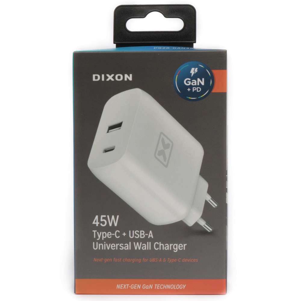 Dixon 45W Type-C + USB-A Universal Wall Charger