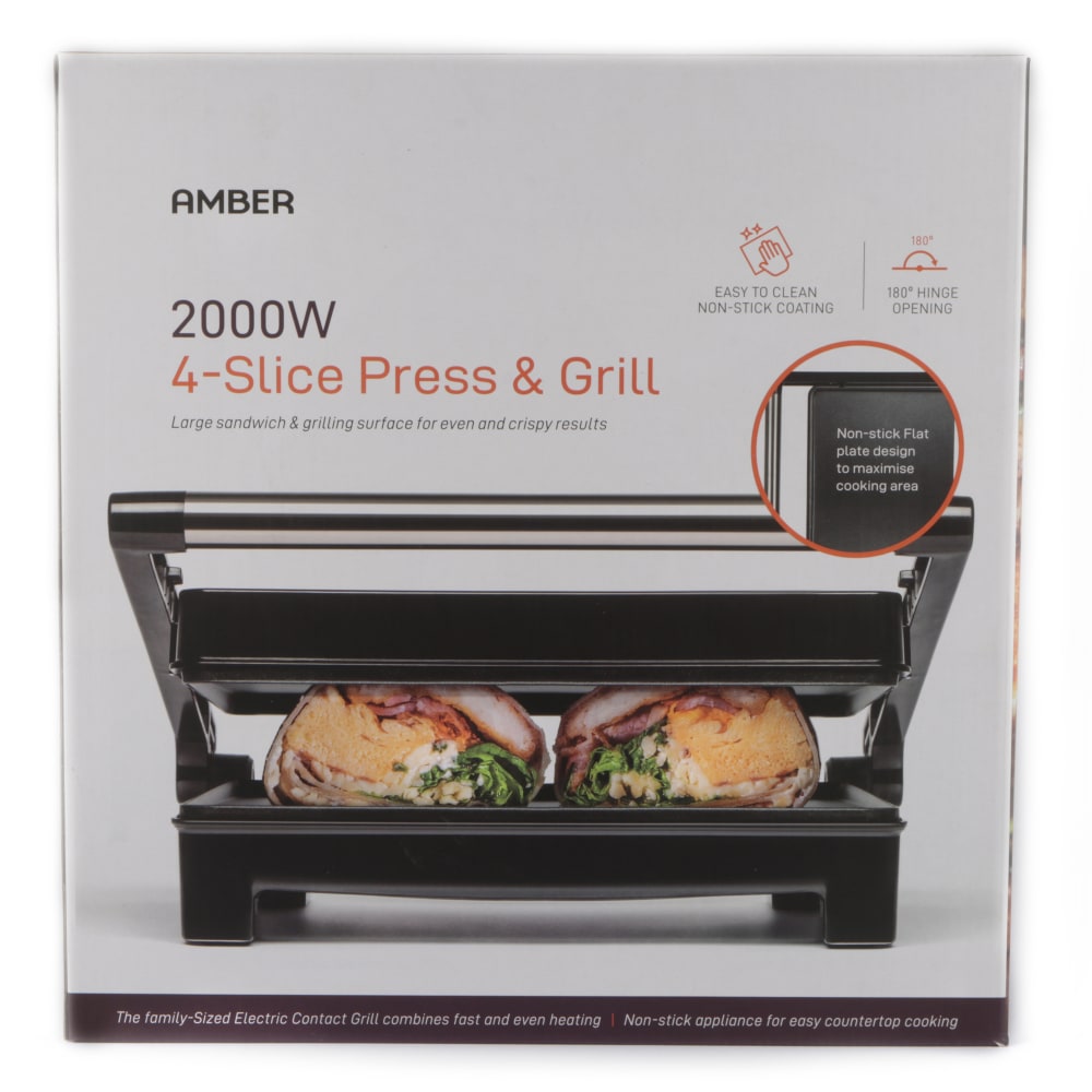 Amber 2000W 4-Slice Press and Grill