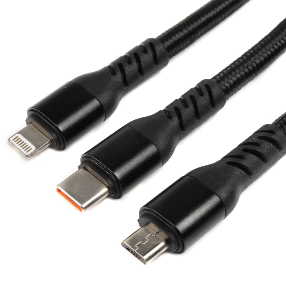 3-in-1 Tangle-Free Braided Cable