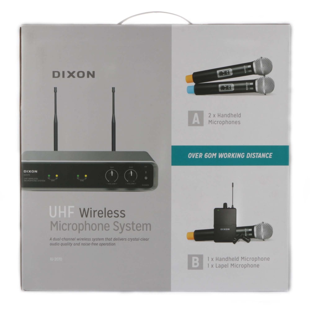 Dixon UHF Professional Wireless Handheld Microphone Set