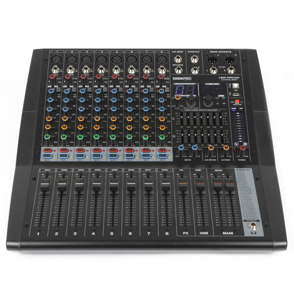 Dixon 8-Channel Powered Mixer