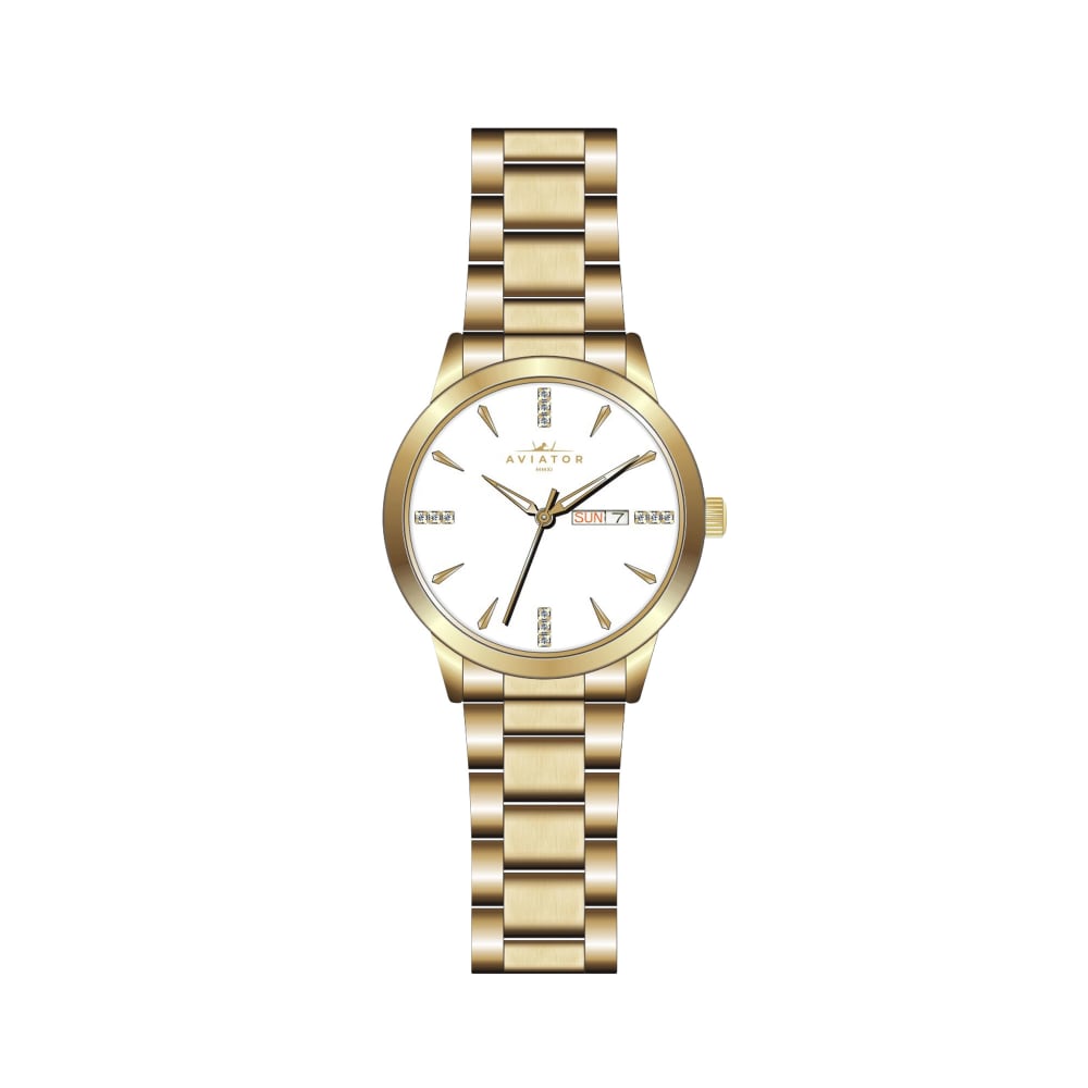 Aviator Gold Watch 