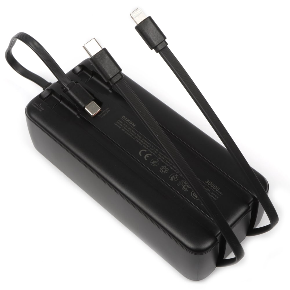 Dixon 30 000mAh Fast Charging Power Bank with 3 built-in cables
