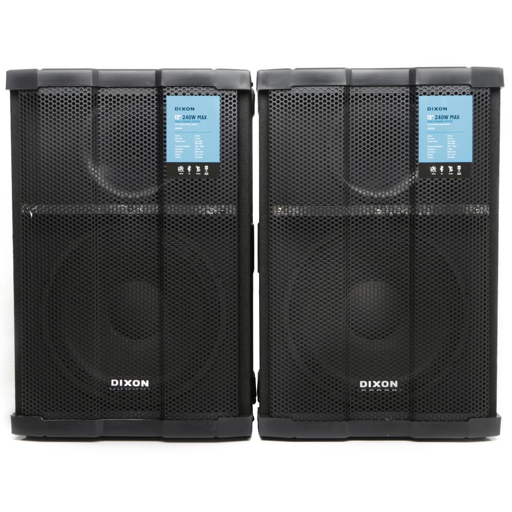 Dixon 12-inch DJ/PA Speakers (PAIR)