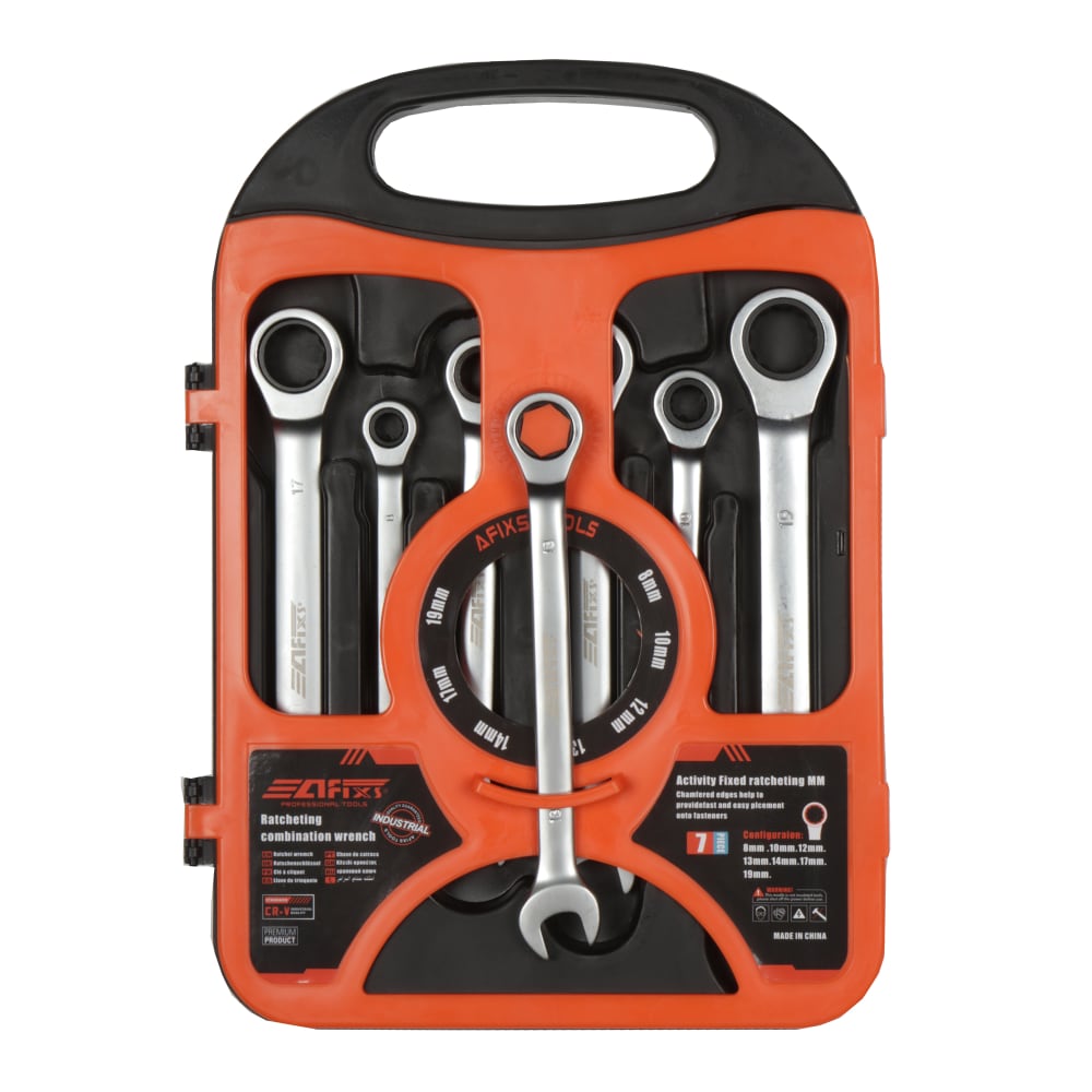 Afixs 7-Piece Ratchet Combination Wrench Set
