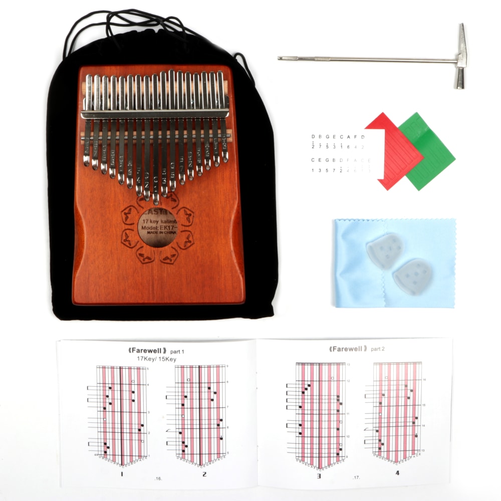 17-Key Kalimba with Tuning Hammer Description