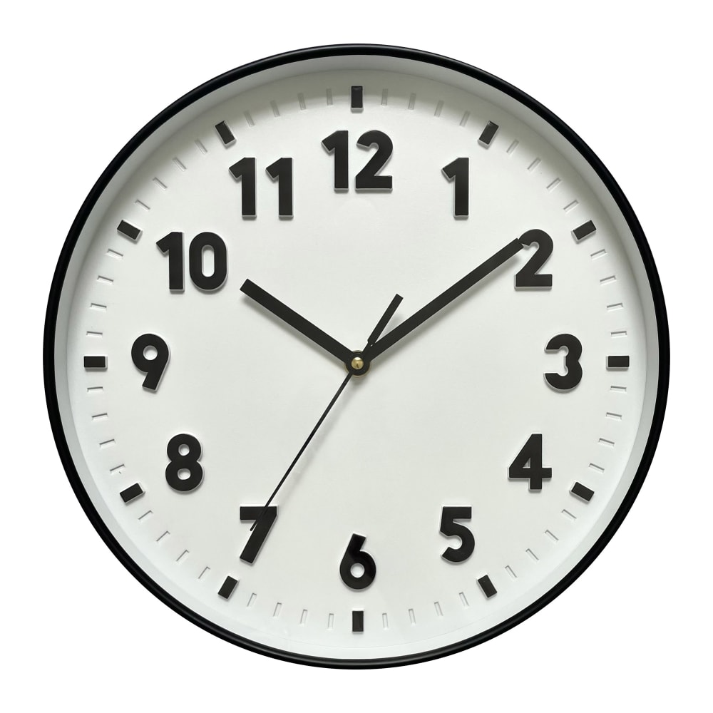 30.5cm Black Frame Wall Clock 