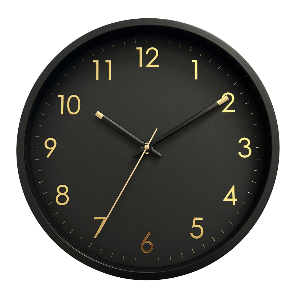 30.5cm Black Frame Wall Clock 