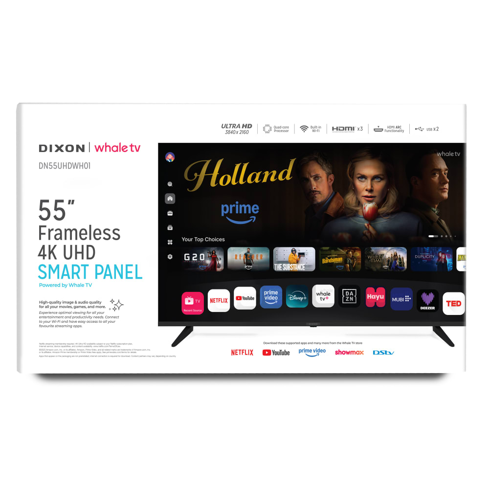 Dixon 55in UHD Frameless Smart Panel Whale OS