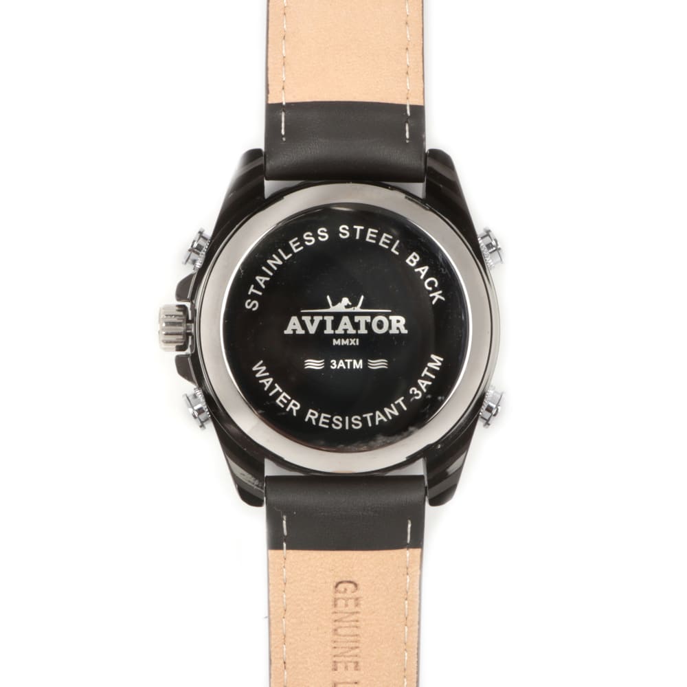 Black Bezel Watch with Red Hour Markers 