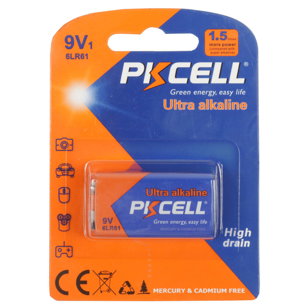 PKCELL Ultra Alkaline 9V Battery