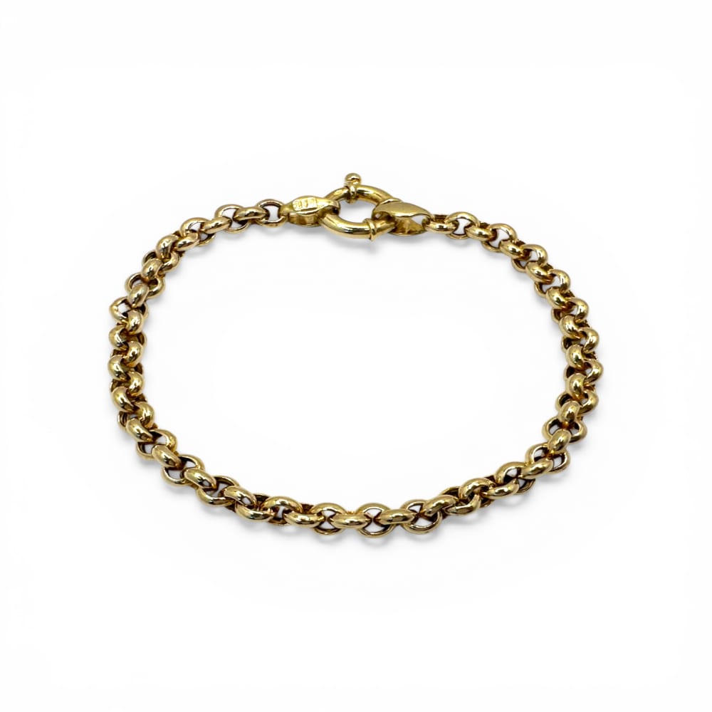 9ct Yellow Gold Belcher Link Bracelet