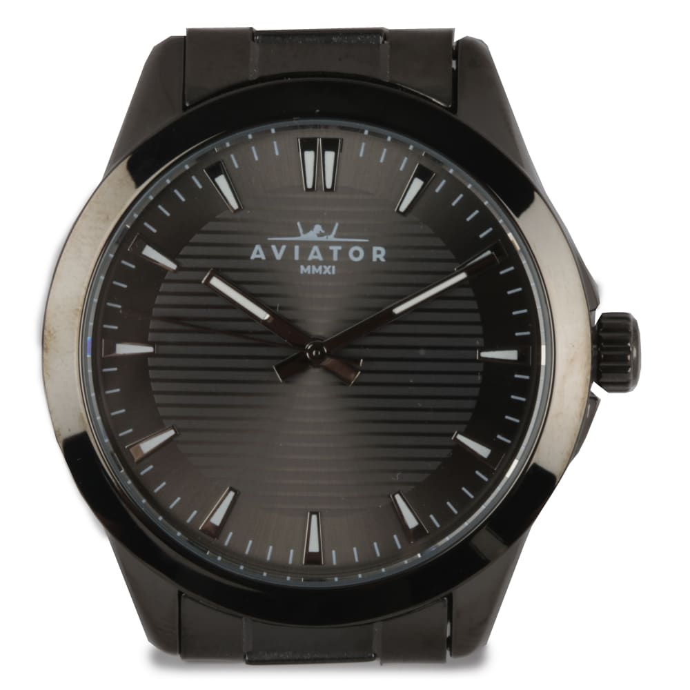 Aviator All-Black Stainless Steel Watch