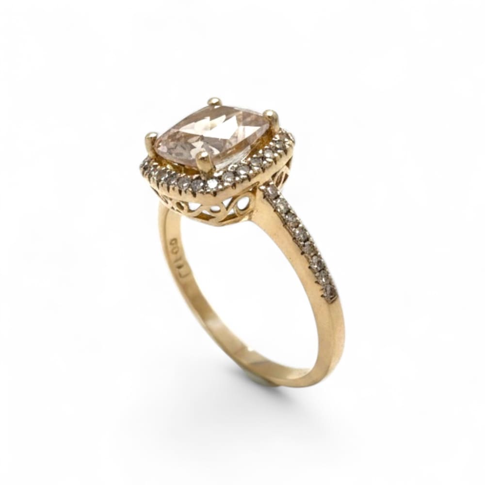 9ct Rose Gold Halo Engagement Ring