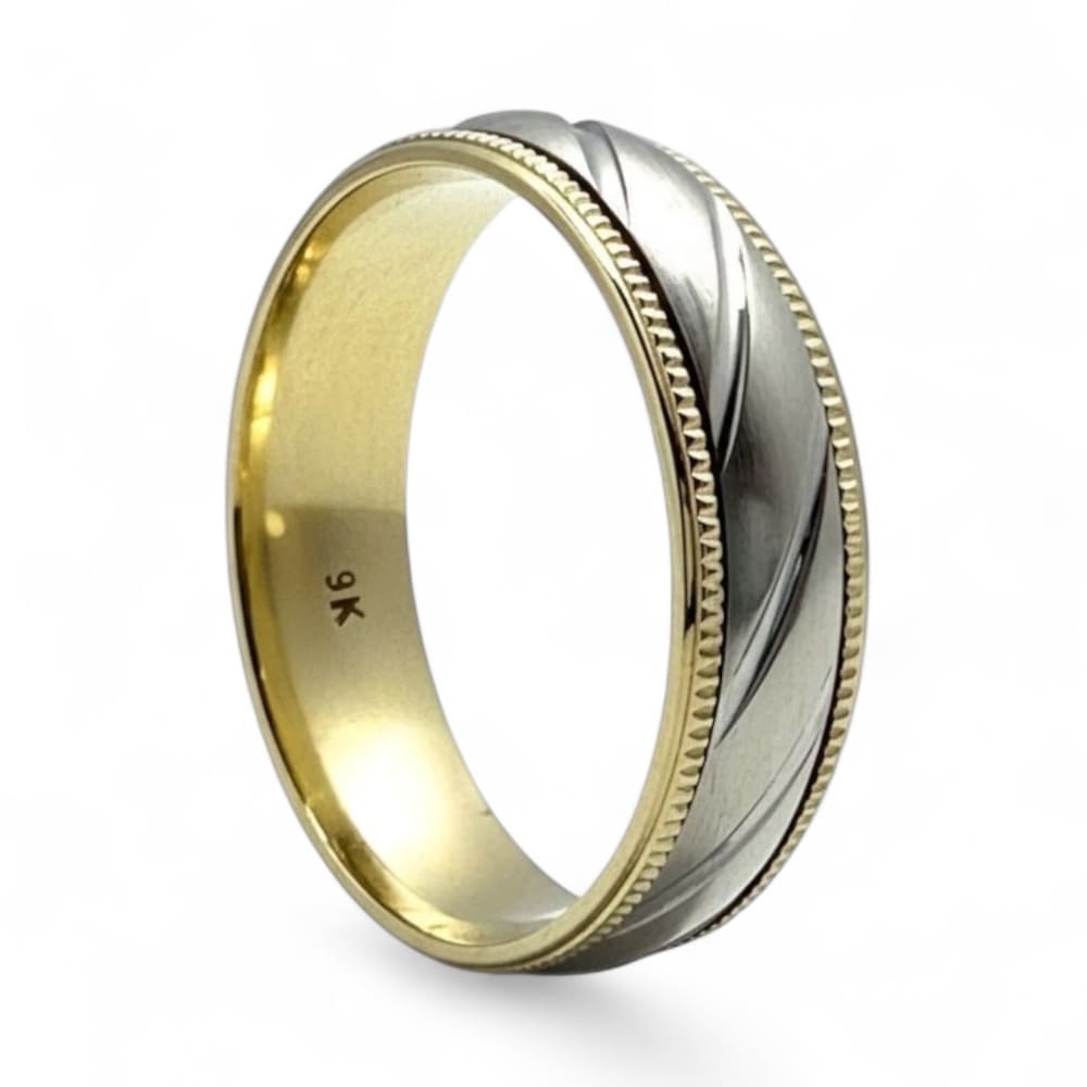 9ct Gold Two-Tone Wedding Ring
