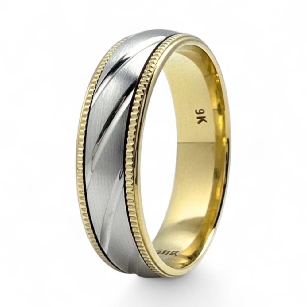 9ct Gold Two-Tone Wedding Ring