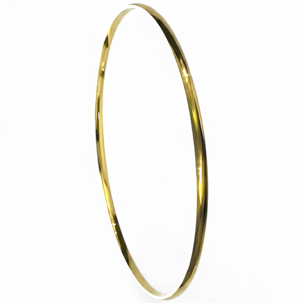 9ct Yellow Gold 2mm Slip-On Bangle