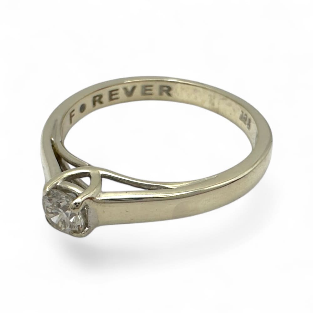 9ct White Gold "Forever" Solitaire Ring