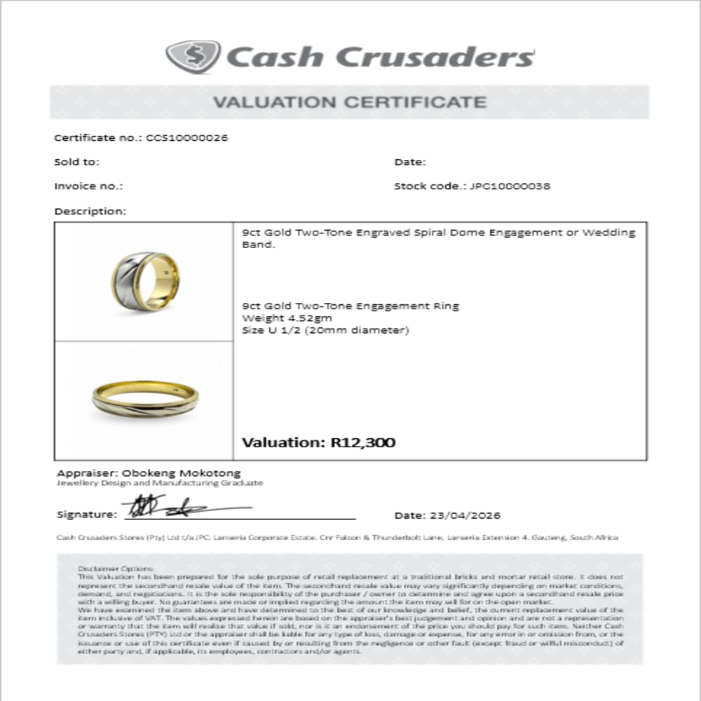 9ct Gold Two-Tone Wedding Ring