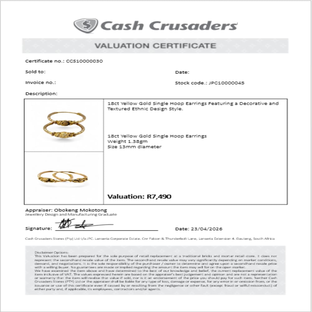 18ct Yellow Gold Earrings