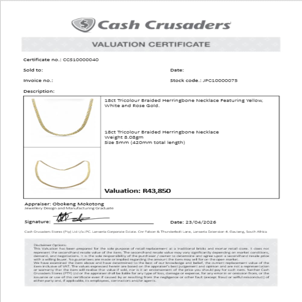 18ct Tricolor Gold Necklace