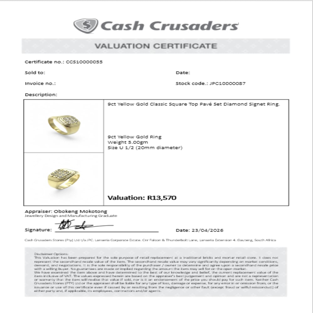 9ct Yellow Gold Signet Ring