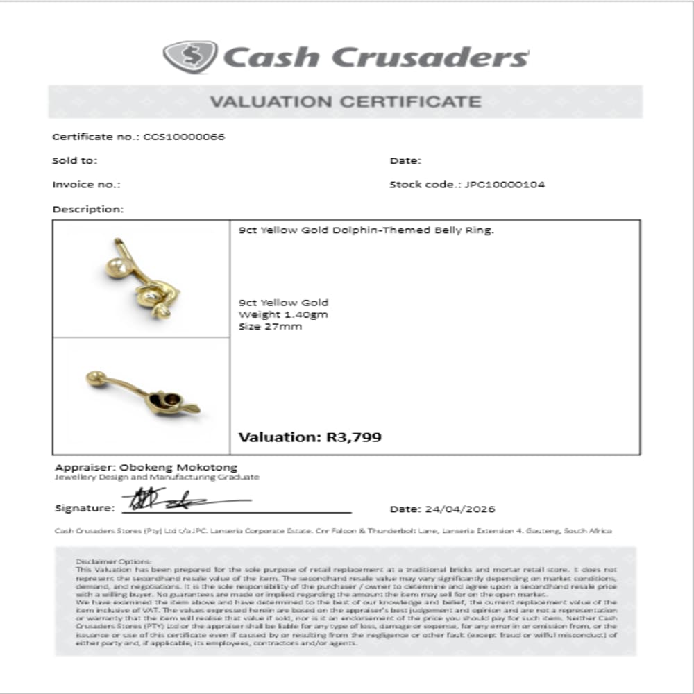 9ct Yellow Gold Belly Ring