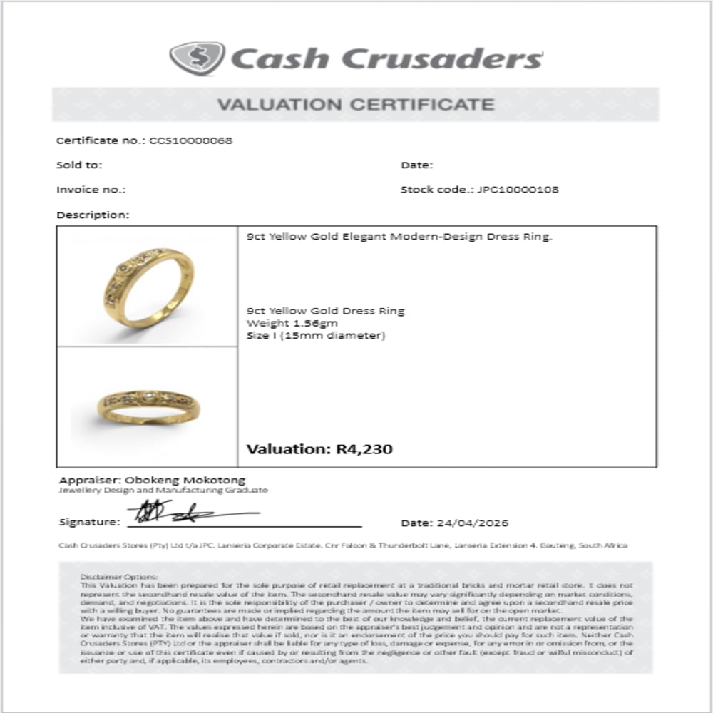 9ct Yellow Gold Dress Ring