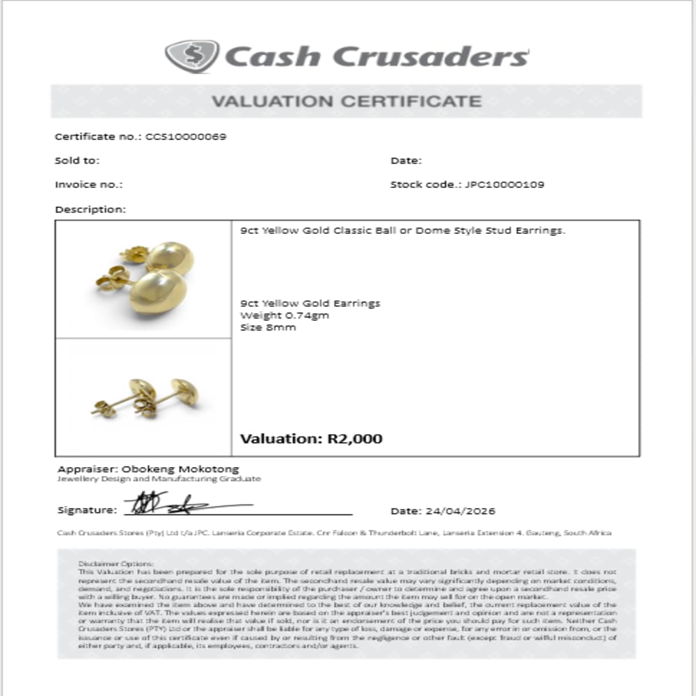 9ct Yellow Gold Earrings