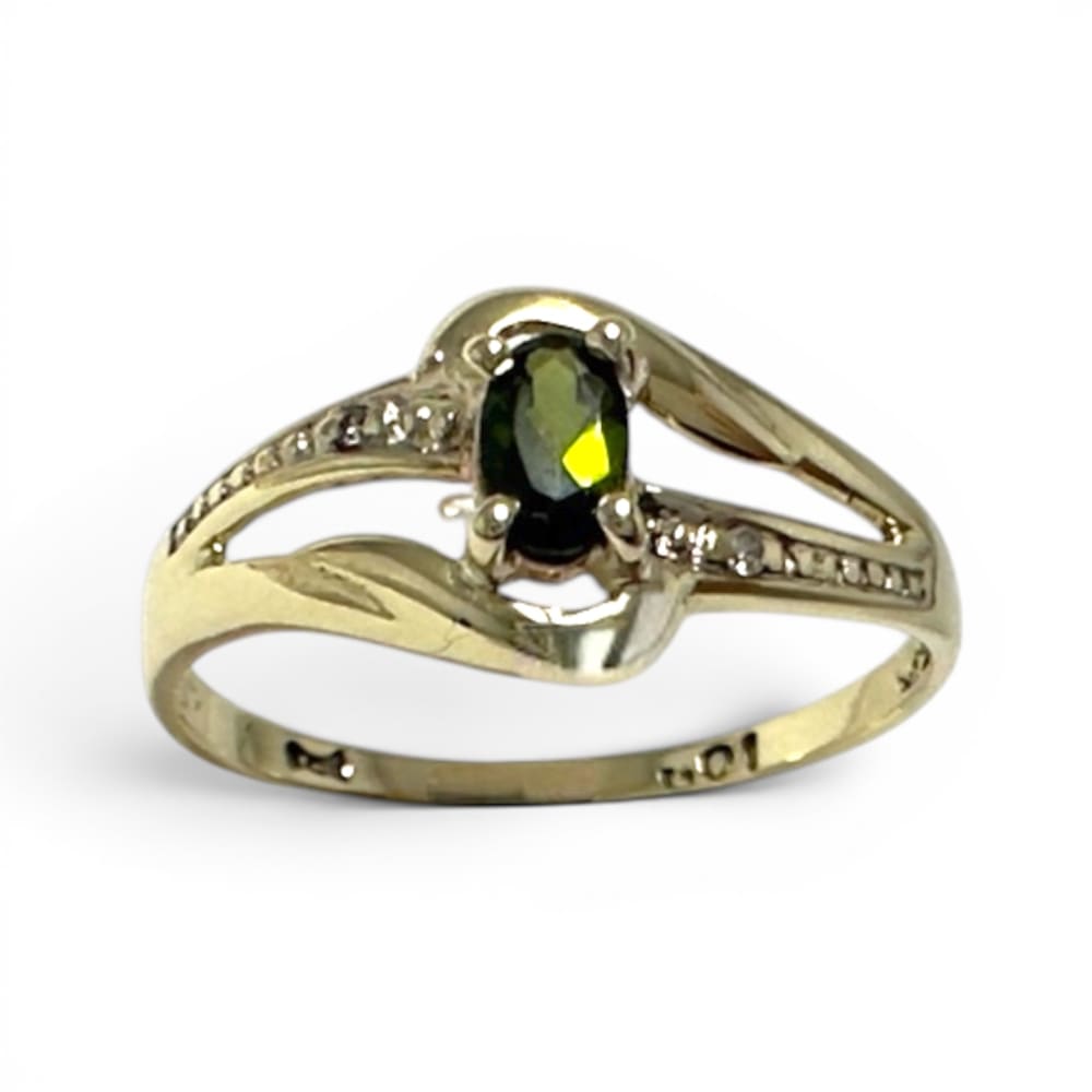 9ct Yellow Gold Green Sapphire Ring