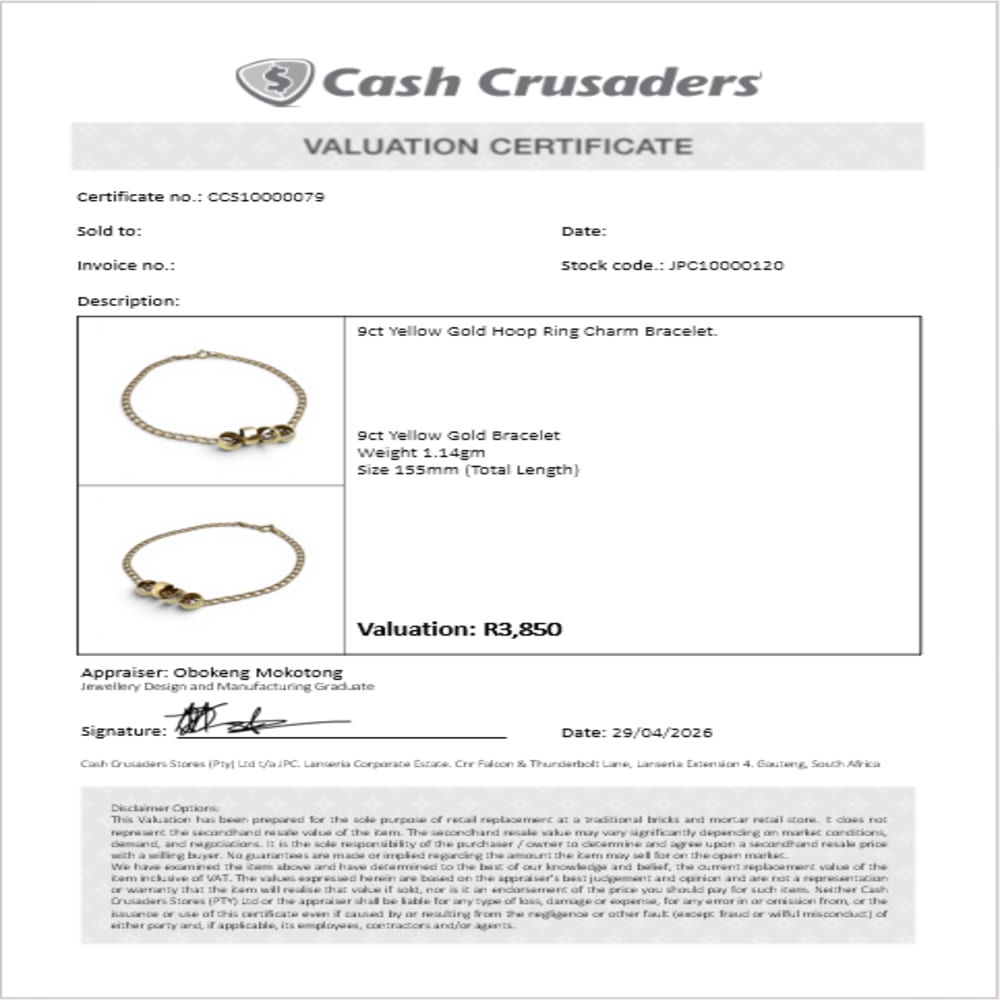 9ct Yellow Gold Charm Bracelet 