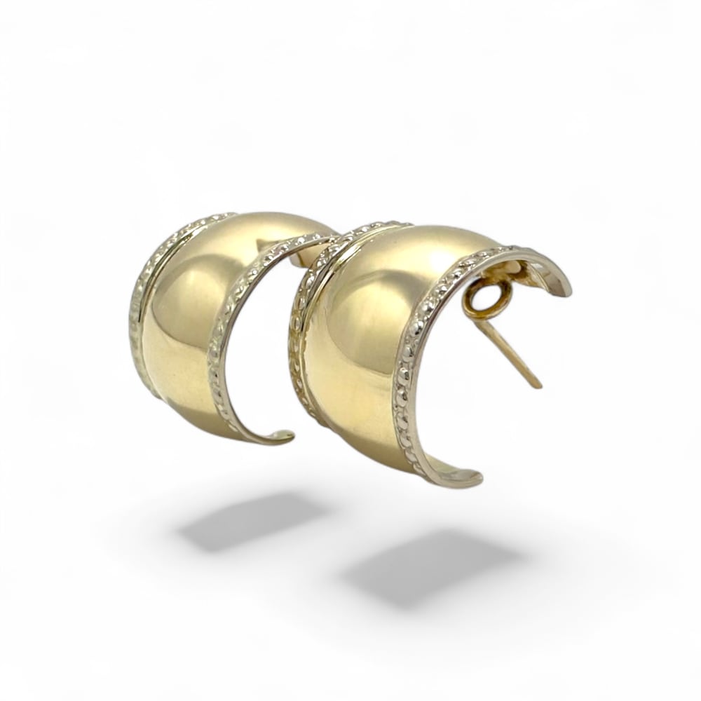 9ct Yellow & White Gold Earrings