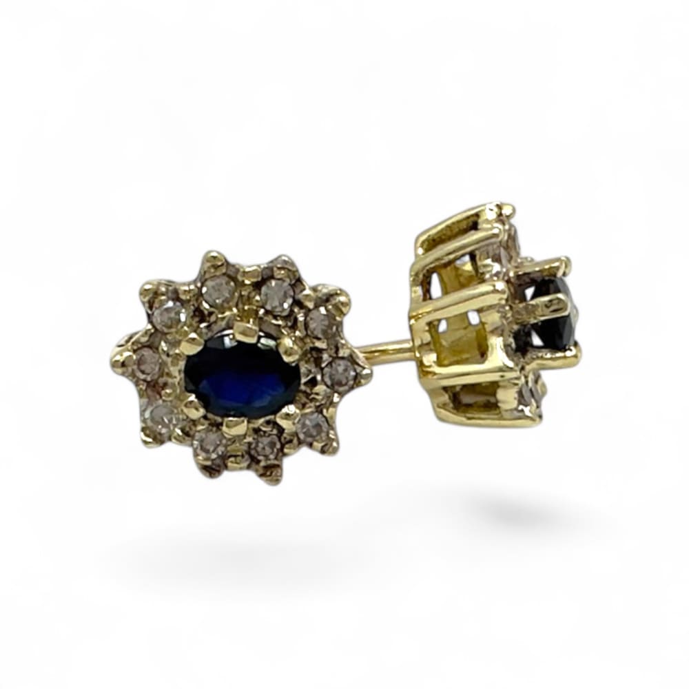 9ct Yellow Gold Sapphire Earrings