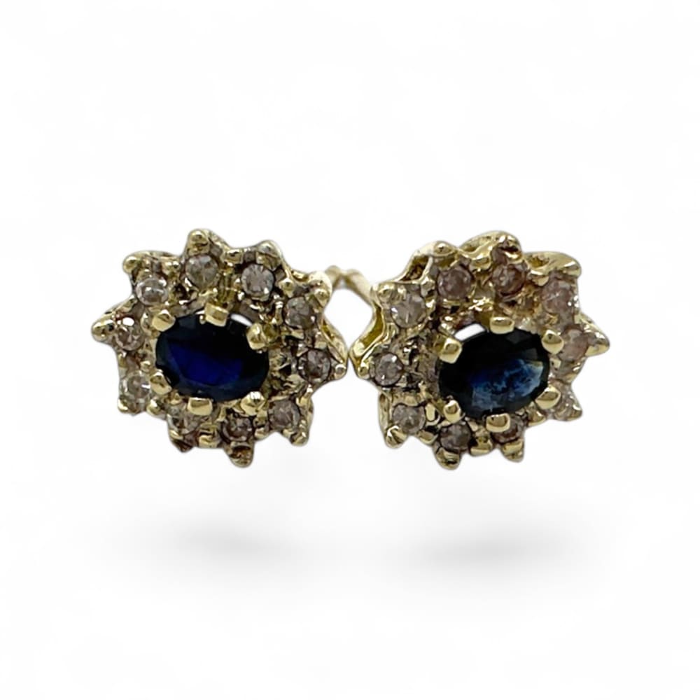 9ct Yellow Gold Sapphire Earrings