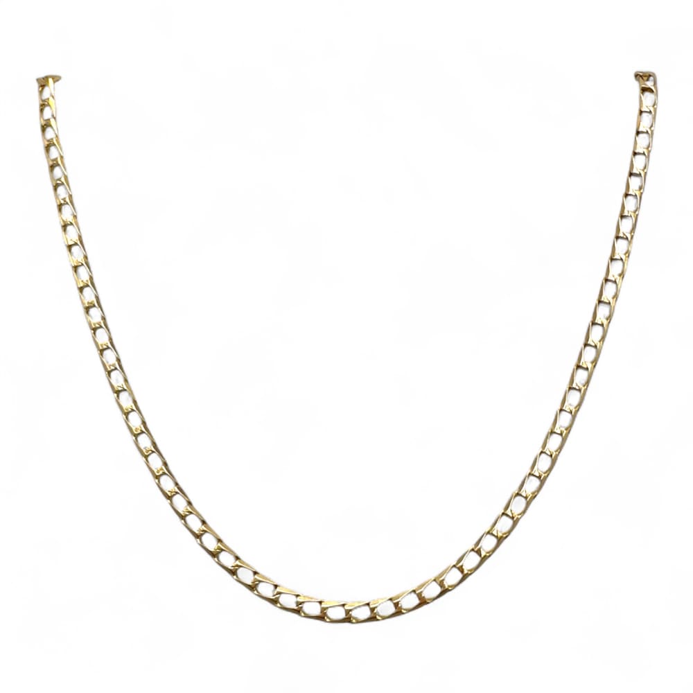 9ct Yellow Gold Square Curb Link Necklace