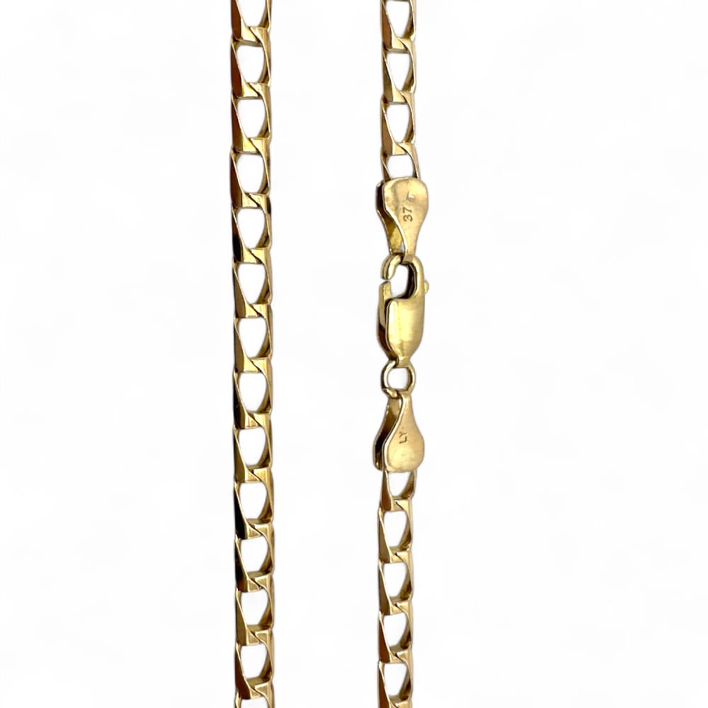 9ct Yellow Gold Square Curb Link Necklace