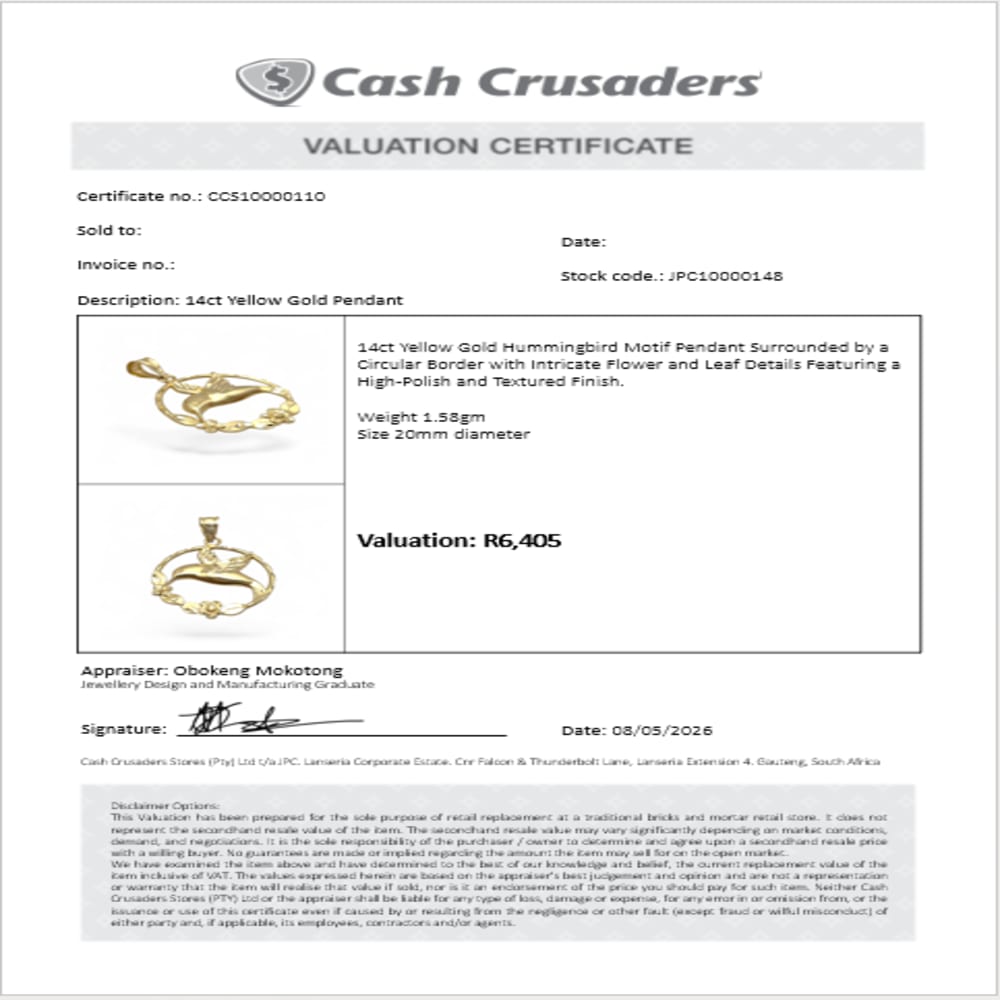 14ct Yellow Gold Pendant 